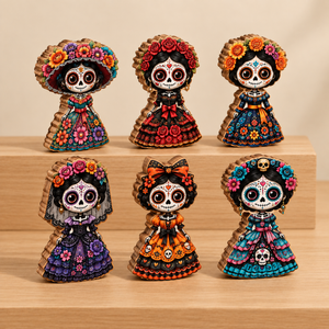 Sugar Skull Catrina Wooden Block, Day of the Dead Shelf Decor, Mexican Folk Art Tabletop Accent, Dia de los Muertos Gift, Halloween Gift fb368cc6-41a7-4adc-b2b9-86cfaef3231f-ffg.png