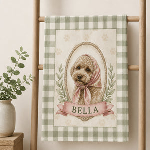 Custom Pet Portrait Gingham Cameo Towel - Personalized Sport Towel fb48984f-b51c-4a8c-801c-fb5d326fcfad.jpg