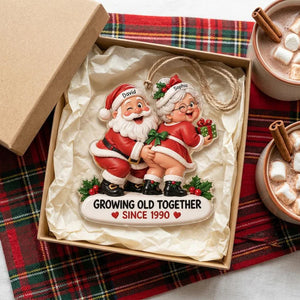 Personalized Acrylic Santa Couple Ornament, Growing Old Together Since Custom Year, Funny Mr Mrs Claus Christmas Ornament, Anniversary Gift fb6e7814-87d2-4374-ab5a-b1b02ae90f23-dfdf-4-.webp