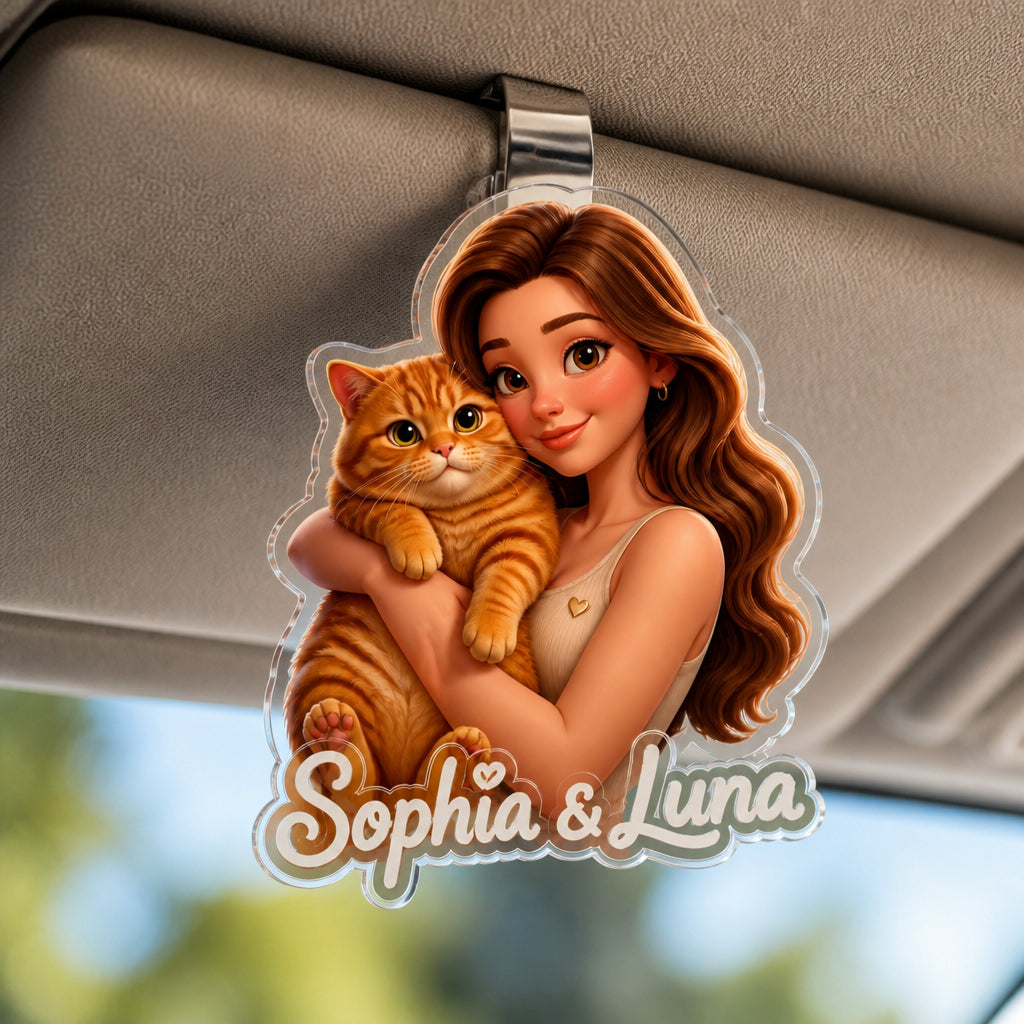 Custom Pet Cartoon Car Visor Clip – Photo to Art with Name - Personalized Car Visor Clip fb937a7c-4f48-4e66-9fc2-9d0b440d9830.jpg