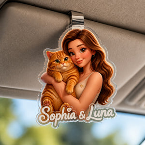 Custom Pet Cartoon Car Visor Clip – Photo to Art with Name - Personalized Car Visor Clip fb937a7c-4f48-4e66-9fc2-9d0b440d9830.jpg