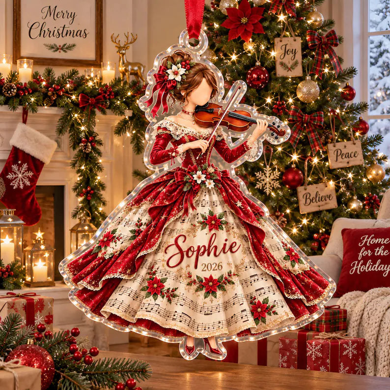 Personalized Violin Player Christmas Acrylic Ornament: Custom Name Red Dress Musician Keepsake fba99f52-bcd0-4147-bfd2-b925b0e58bde-gffg-1-.webp