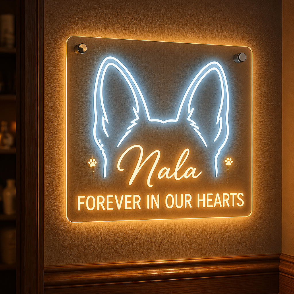 Pet Memorial Neon-Style Acrylic Night Light — Forever In Our Hearts (Name) - Personalized Acrylic Night Light fbb222b8-1dea-4238-b7b9-2c9e76c000b0.png
