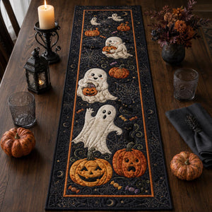 Quilted Ghost Halloween Table Runner, Spooky Pumpkin Decor fbb3665c-98e5-4f0b-a0eb-688b0b990b65-2.jpg