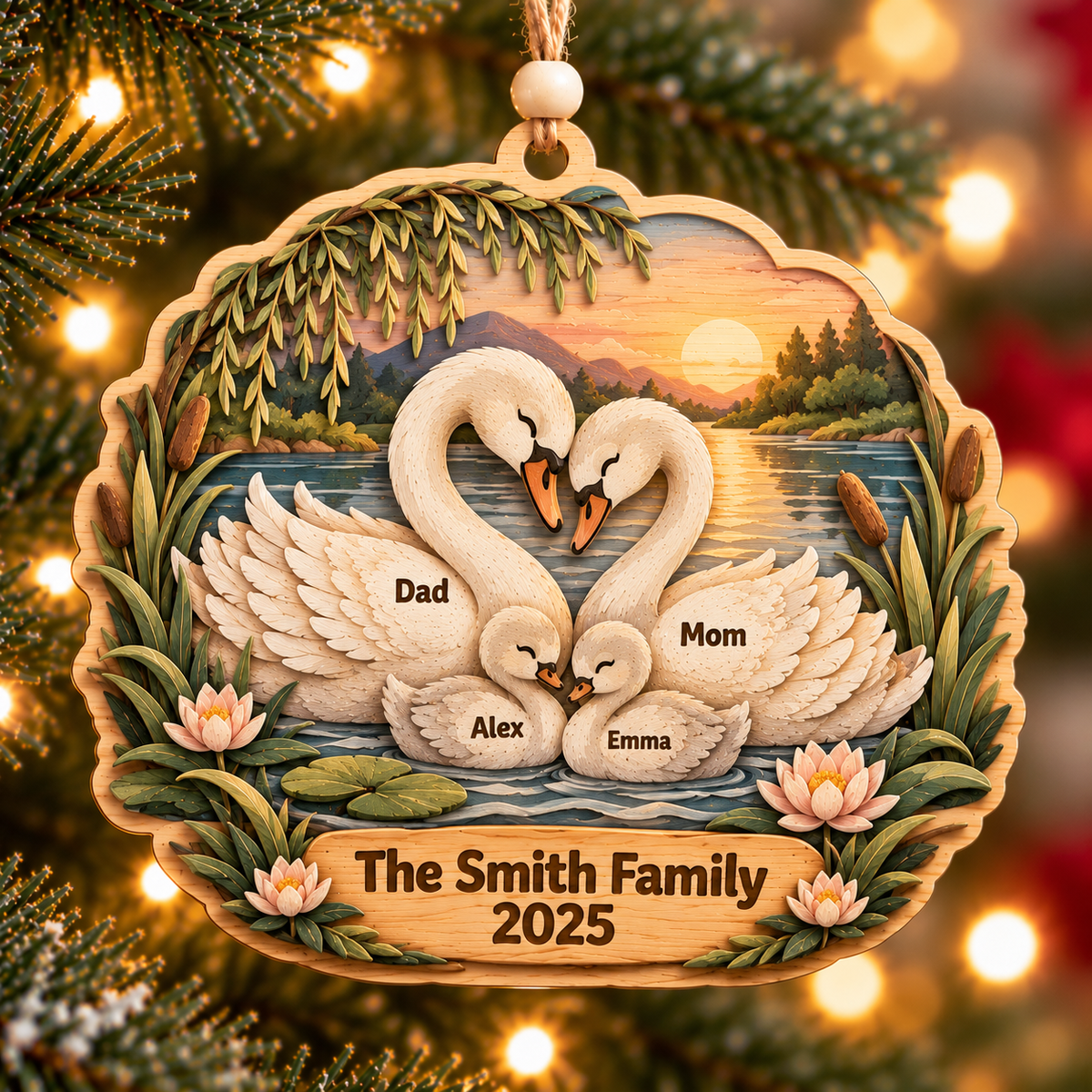 Personalized Swan Family Layered Wood Christmas Ornament, Custom Family Name Swan Ornament, Swan Couple and Baby Keepsake, Christmas Gift 2026 fbc7f7b6-63ad-4782-8169-b22167f9fe8f-The-Smith-Family-Swan-Ornament-2025.png