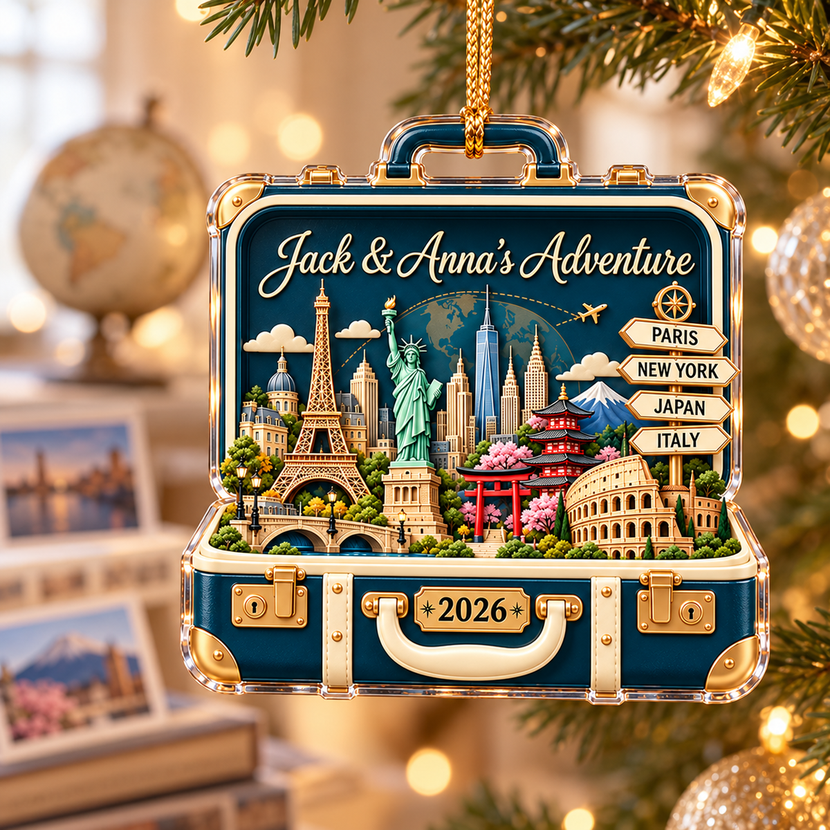 Personalized World Travel Suitcase Christmas Ornament – Custom Names & Year, Couples Adventure Keepsake, Gift for Travel Lovers fbd0c536-2316-4066-9824-fb5a1830d3eb-Personalized-Suitcase-Travel-Ornament-1.png