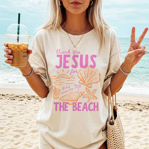 Thank you Jesus for the Beach T-Shirt, Comfort Colors Beach Vacation Graphic Tee, Summer Beach Trip Shirt fbd1b946-9ea3-40f7-a96d-42cf667e0957-2.jpg