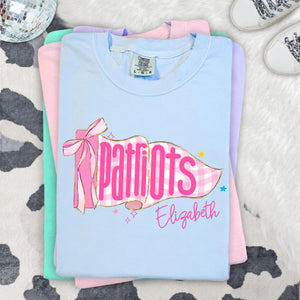 Custom School Spirit Shirts, Preppy Pennants Flag TShirt, Girly Coquette Mascot Pennant Flag, Back To School Tee, Matching Team Shirts fbd47b00-457f-4cd7-9bbb-021422deb5ad-9.jpg