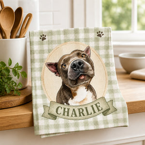 Custom Pet Watercolor Kitchen Towel – Gingham Medallion - Personalized Kitchen Towel fbd8130e-ca30-4caa-8159-00f427146184.jpg