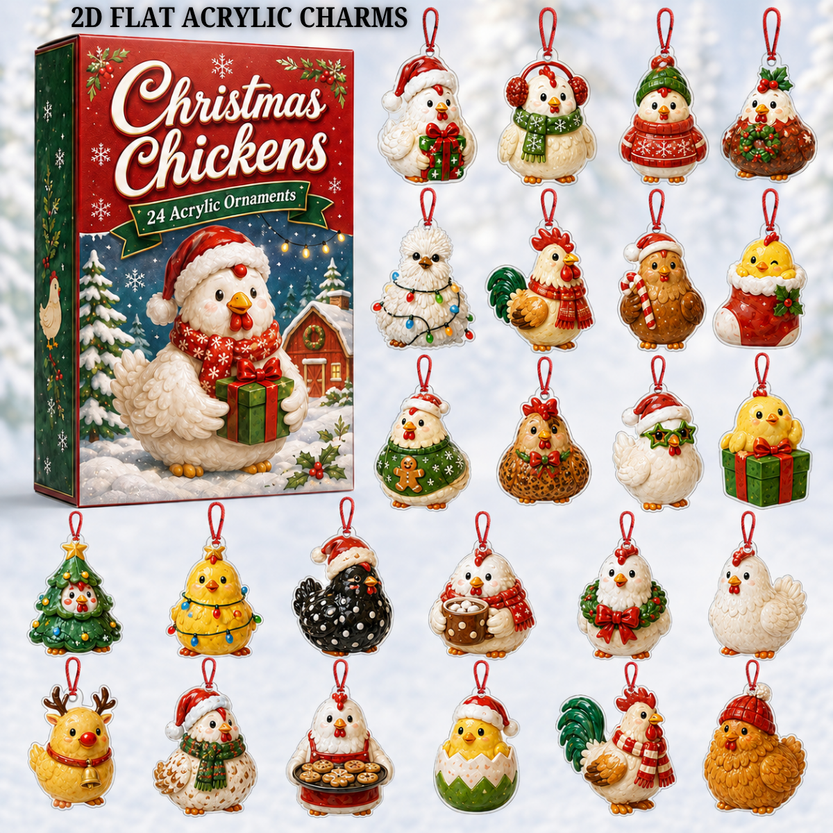 Christmas Chickens Advent Calendar 2026 - 24-Day Festive Countdown, Acrylic Charms Blind Box - Gift For Farmers, Chicken Lovers fbf07951-b364-4397-917c-dcc648b4b463-text-chicken.png