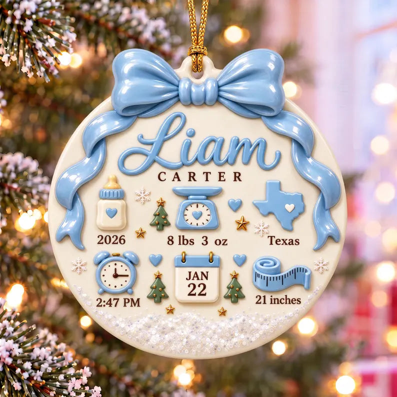 Personalized Baby Birth Stats Christmas Ornament, 3D Relief Acrylic Ornament, Custom Newborn Girl Keepsake, First Christmas Baby Gift fbf9af17-a411-4e10-afd8-9dbd9250f202--frewsadg-1-.webp
