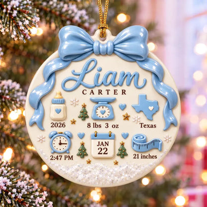 Personalized Baby Birth Stats Christmas Ornament, 3D Relief Acrylic Ornament, Custom Newborn Girl Keepsake, First Christmas Baby Gift fbf9af17-a411-4e10-afd8-9dbd9250f202--frewsadg-1-.webp
