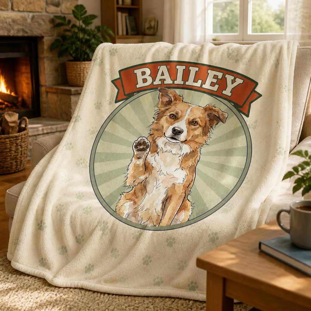 Custom Pet Portrait Name Blanket - Personalized Blanket fc0d8602-fcfb-463b-a09d-46269ea91d14.jpg