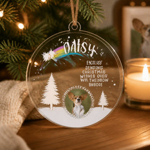 Rainbow Bridge Pet Memorial Christmas Ornament — Photo + Name - Personalized Transparent Acrylic Ornament fc13cead-b754-480c-9f53-dcc27587e700.jpg