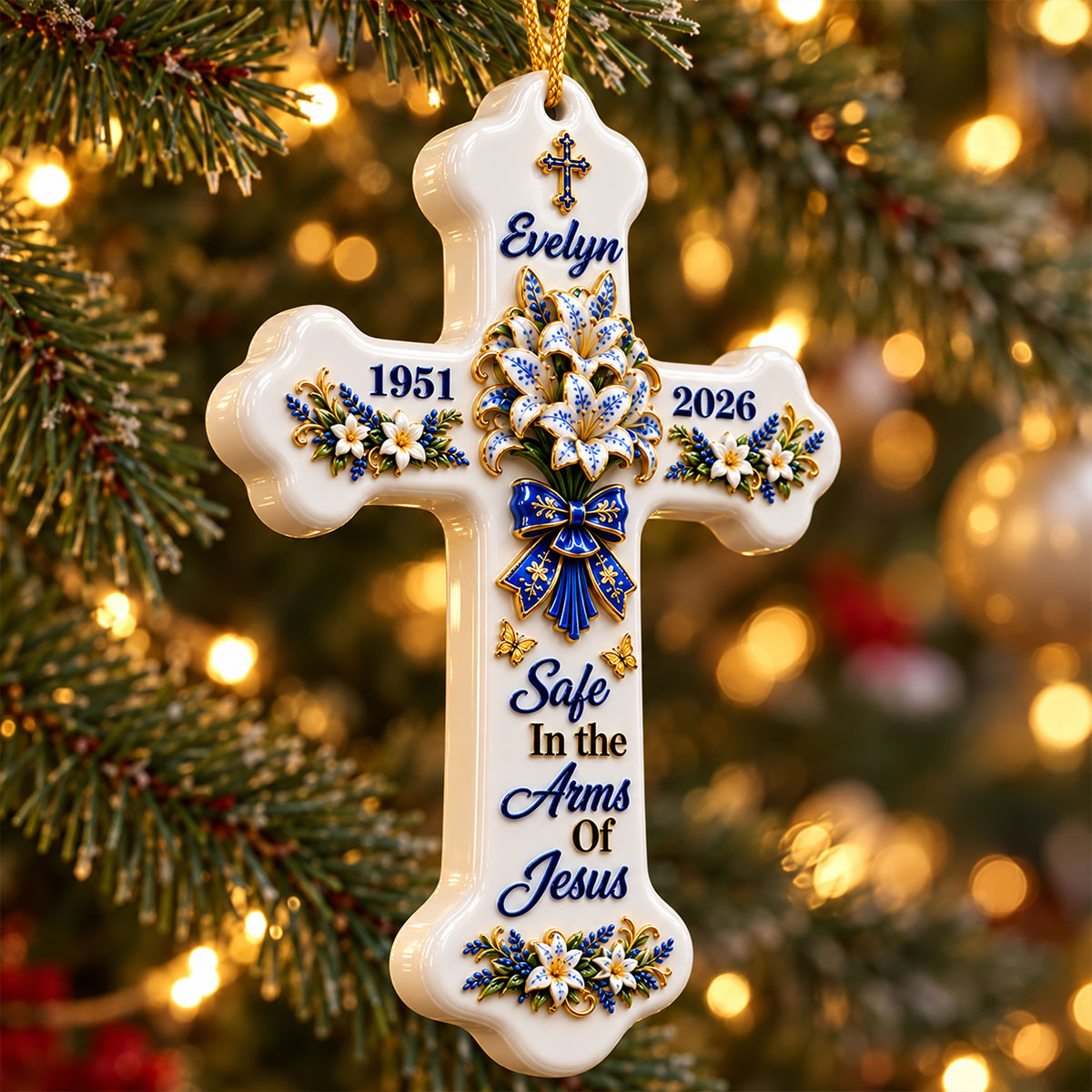 Forever In Gods Arms - Personalized Cross Ornament - Real 3D Raised Ornament fc4c10de-ab9b-452b-b64b-b583d4da569b-4-2-.jpg
