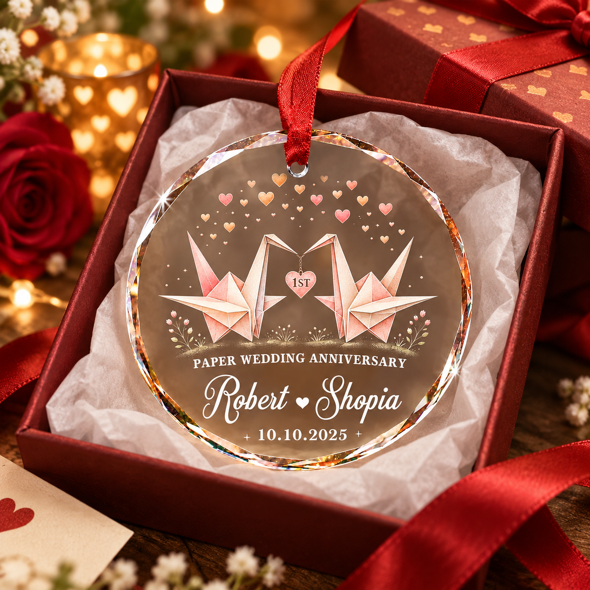 Personalized First Anniversary Ornament, 1st Anniversary Gift, Paper Wedding Anniversary Ornament, 1st Anniversary Gift for Husband Wife fc51fcc5-648d-4f73-8f0e-c79ced66759c-63b50cae-b9f7-460a-ac7d-7735aef03298.png