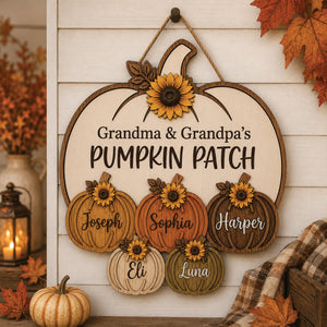 Personalized Grandma Grandpa's Pumpkin Patch Door Hanger, Fall Season Decor, Fall Pumpkin Patch Sign Grandma Thanksgiving Decor, pumpkin kid fc5a46af-1d0e-43bd-a7c7-29957a978a18-il_fullxfull.8495479039_7vri.jpg