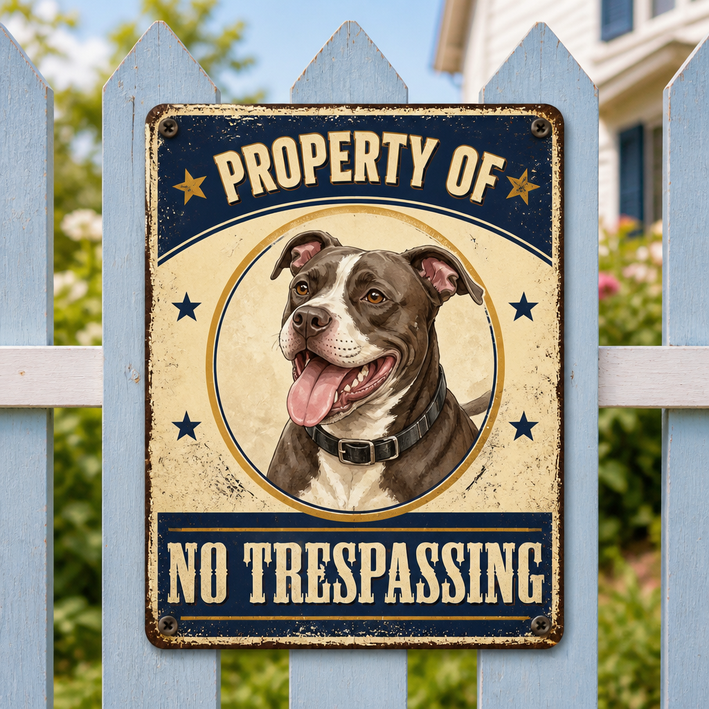 Property Of [Your Dog] – No Trespassing Metal Sign - Personalized Metal Sign fc627e1d-175c-48c9-aad4-aec98a2f85d8.png