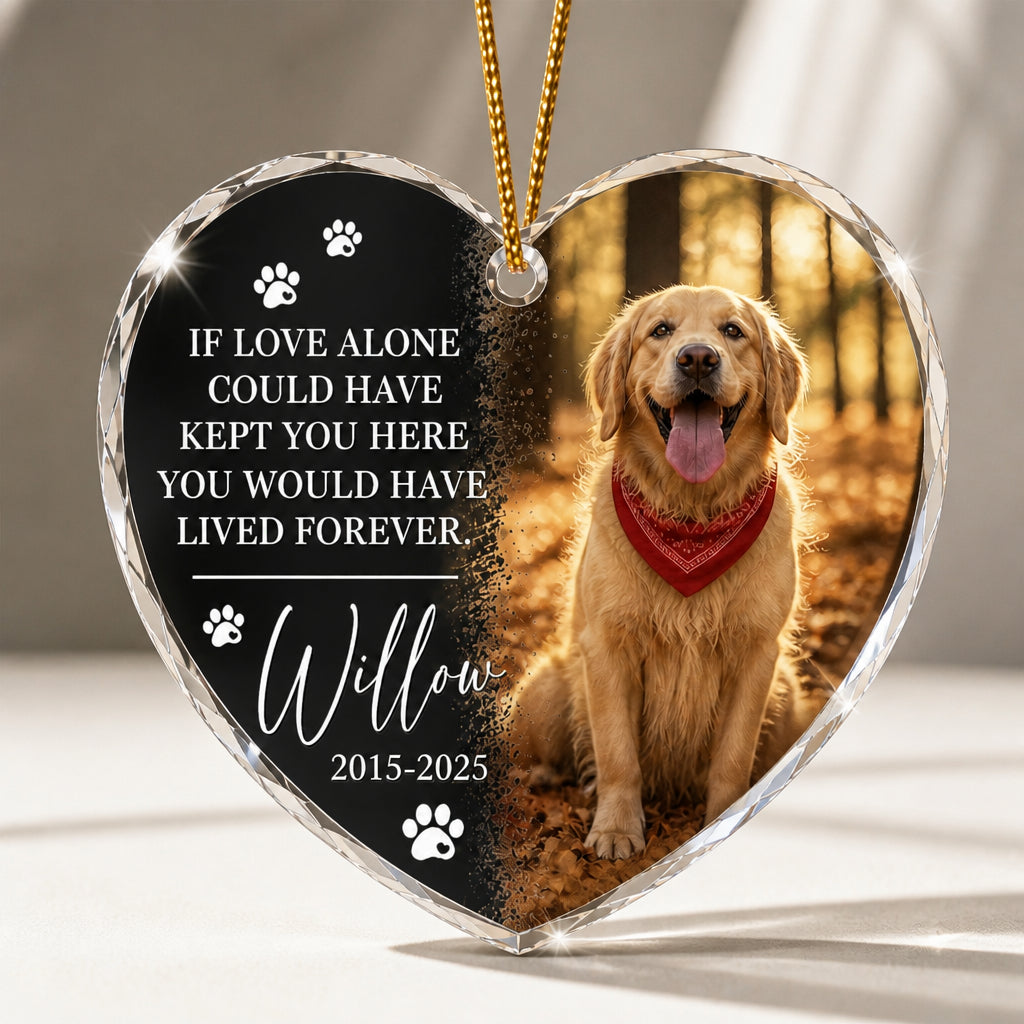 Pet Memorial Heart Acrylic Ornament – Photo, Name & Years – "If Love Alone" - Personalized Transparent Acrylic Ornament fc6ae094-f859-4108-99b9-ee045d7e63b1.jpg