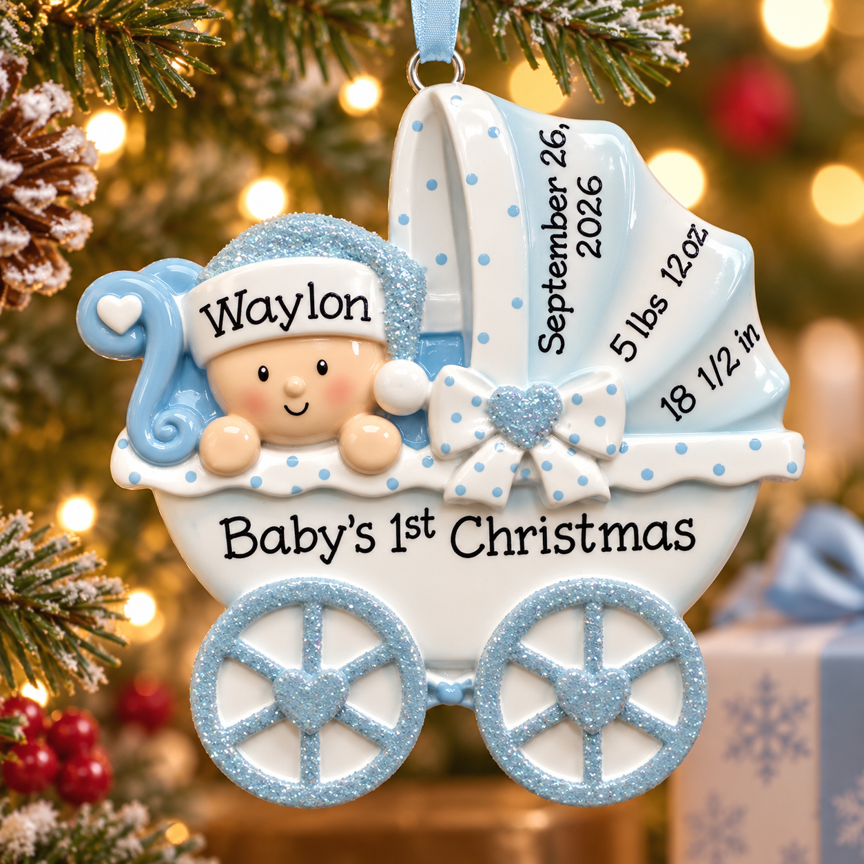 Baby's First Christmas, Personalized Baby Boy in Stroller Christmas Ornament, 1st Baby Ornament, Newborn Birth Stats Ornament,Xmas Gift 2026 fc7bc087-3888-40ea-9330-49c403967e1b-6a55a3cf-891c-4719-95cb-6fd0f3fd2636.png