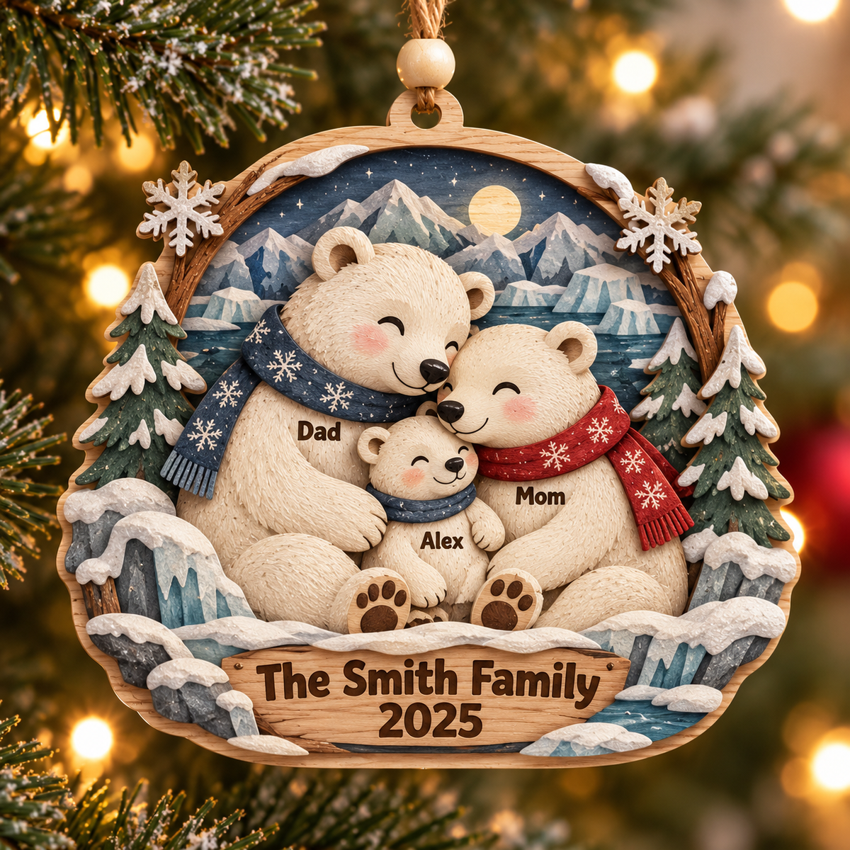 Personalized Polar Bear Family Layered Wood Christmas Ornament, Custom Family Name Ornament, Arctic Animal Family Keepsake, Christmas Gift 2026 fc8afb32-a31c-499c-877d-6a374c3ee6af-Polar-Bear-Family-Ornament-2025.png