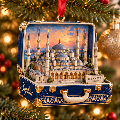 Personalized Istanbul Turkey 3D Suitcase Christmas Ornament, Custom Name Blue Mosque Travel Keepsake, Istanbul Vacation Souvenir Gift fc8e5c23-adb3-4579-af86-e753a170e9b4-istanbul_01_christmas_tree_1200.png