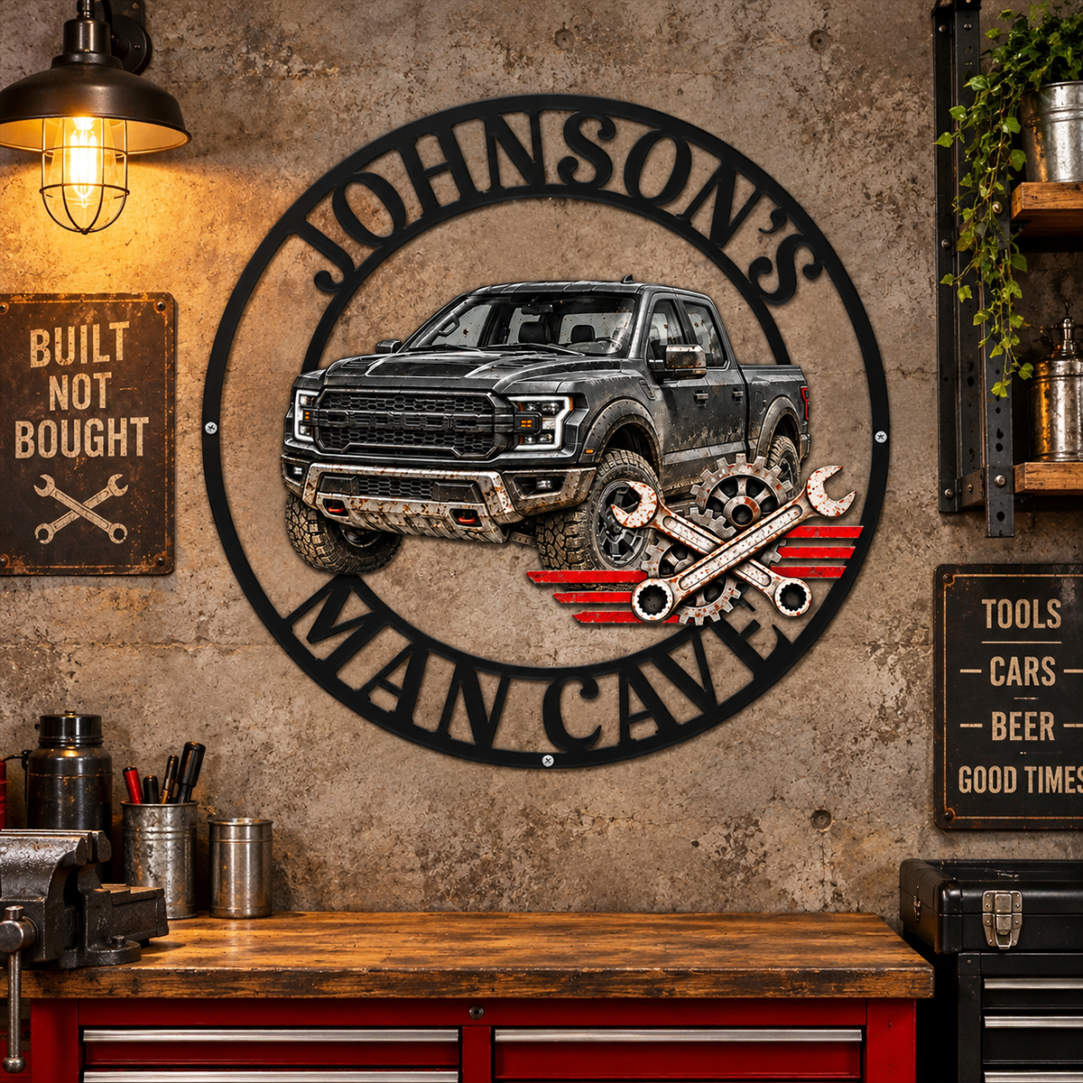 Custom Photo Garage Mechanic Shaped Metal Sign - Personalized Birthday Gifts For Husband, Son, Grandson, Brother, Grandpa, Dad, Yourself - Garage Mode On fc941b49-45c9-41d5-9155-e1e51e5190dd-3-1-.png