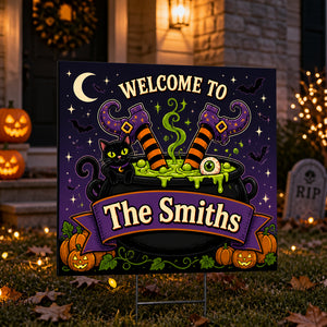 Halloween Cauldron Welcome Yard Sign – Custom Family Name - Personalized Yard Sign fc95d0a4-3479-4767-af3e-e7b3dd6ae997.jpg