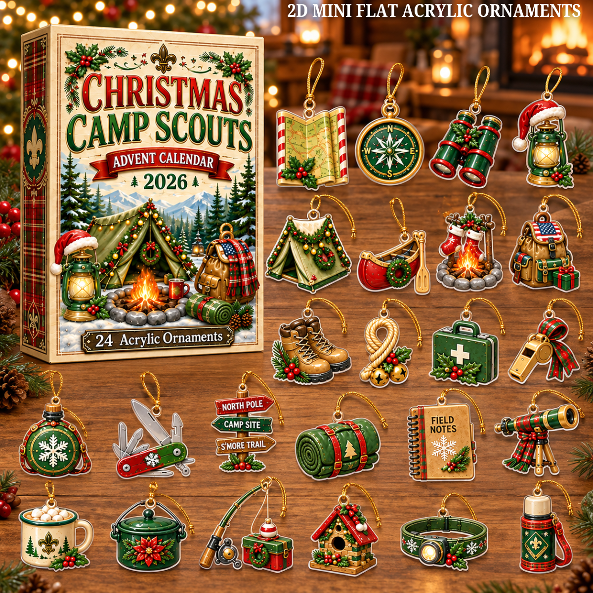 Christmas Camp Scouts Advent Calendar 2026 - 24-Day Festive Countdown, Acrylic Charms Blind Box - Gift For Scouts, Family & Friends fc9f54ba-8b80-49ab-bab1-6c743fedf4d2-camp-text.png