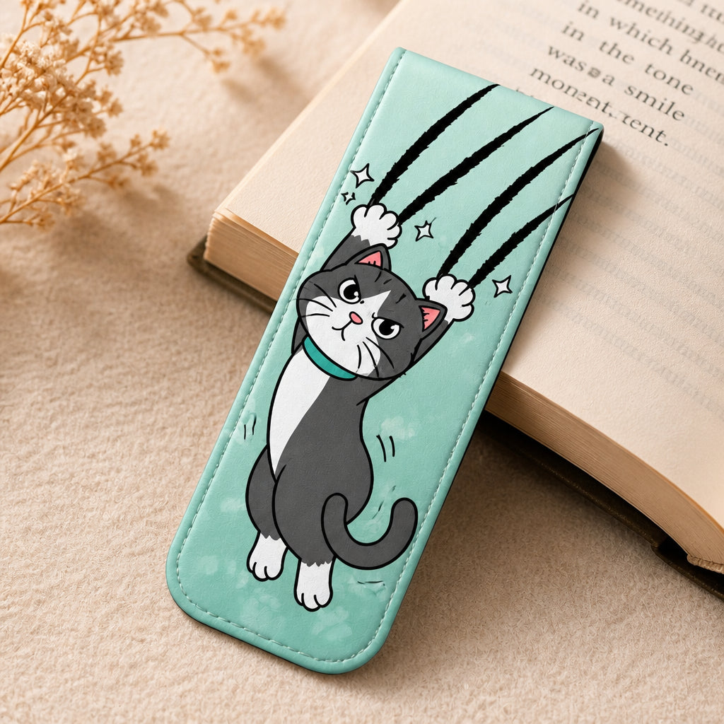 Clawing Cat Magnetic Bookmark – Cute Cat Lover Gift - Magnetic Leather Bookmark fca908d3-5c40-4823-8e27-aee0c8b60da2.jpg