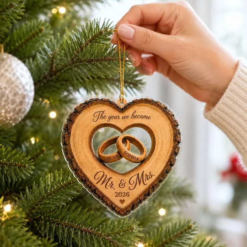 Custom The Year We Became Mr & Mrs Ornament, Personalized Heart Ring Christmas Ornament, Newlywed 2026 Wedding Gift fcaf2193-a702-464b-8a2c-639be70bfc2c-ewrewrew-3-.webp