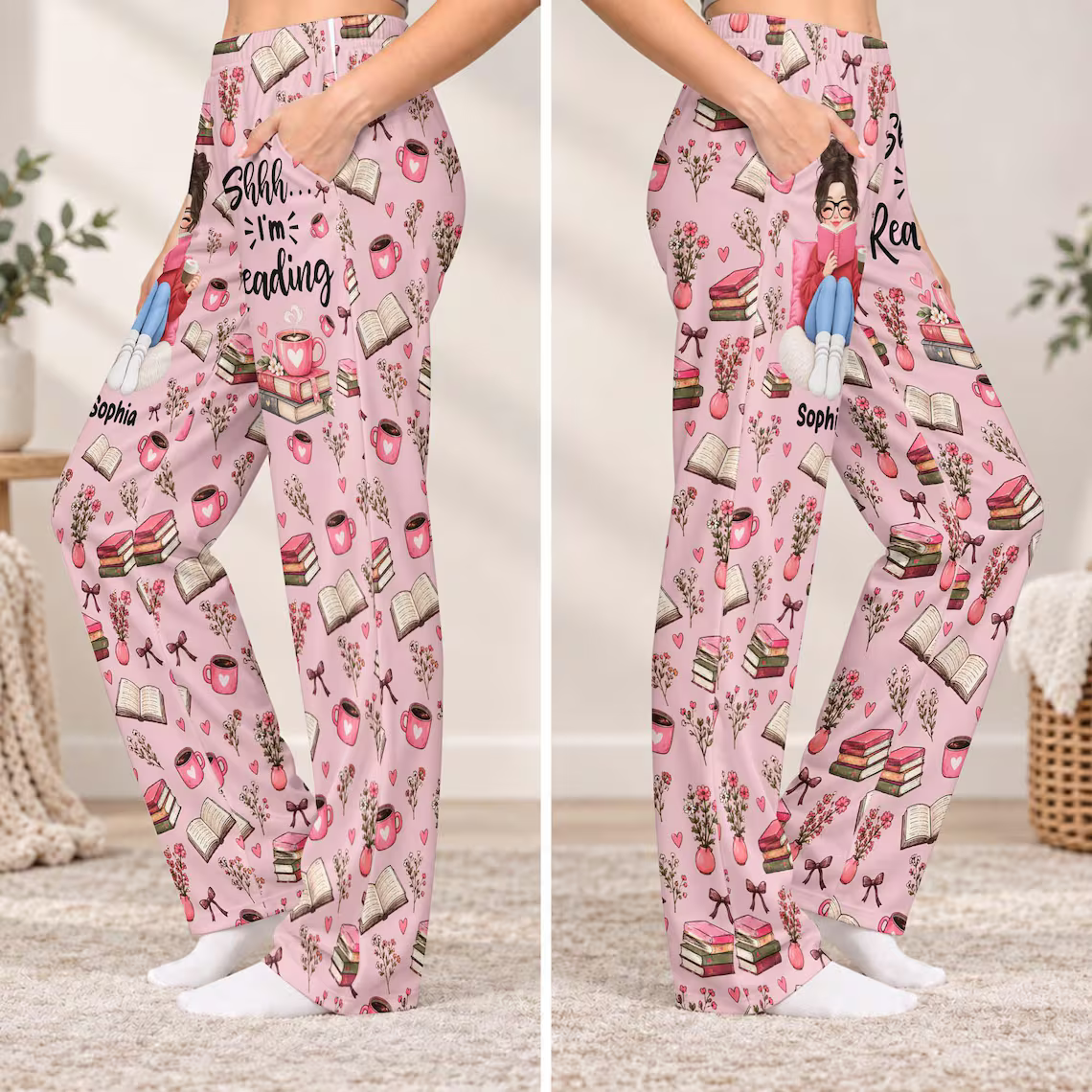 Personalized Book Lover Pajama Pants, Custom Name Reading Lounge Pants, Bookworm Gift for Women fcd14815-e924-499c-8bb2-129ff7b5abd8-9_converted.png