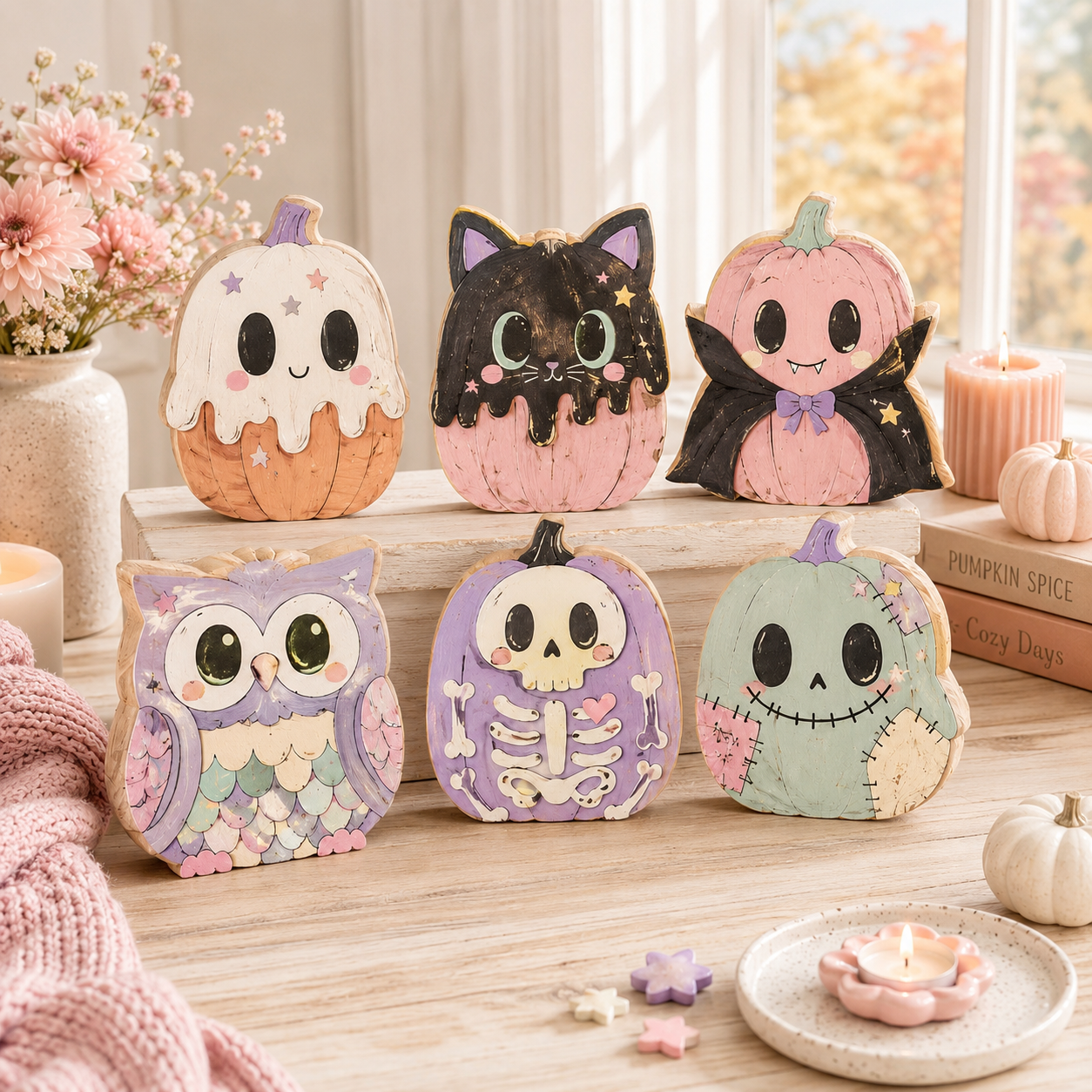 Halloween Wooden Decor Blocks, Spooky Shelf Accents, Ghost, Black Cat, Pumpkin, Skeleton, Owl fcd1933d-d765-405c-bc0b-97fbbc84c0d1-banner-1.png