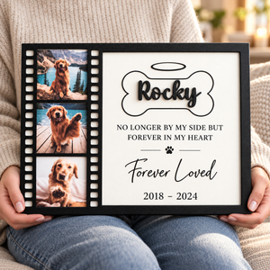 Personalized Dog Memorial Photo Frame, Custom Filmstrip 3 Photo Collage with Name and Dates, Pet Loss Keepsake, Dog Sympathy Gift fcdf749d-4e3c-42d7-910a-073e9b111a5c-Handheld-Golden-Retriever-Memorial-Frame-2.png