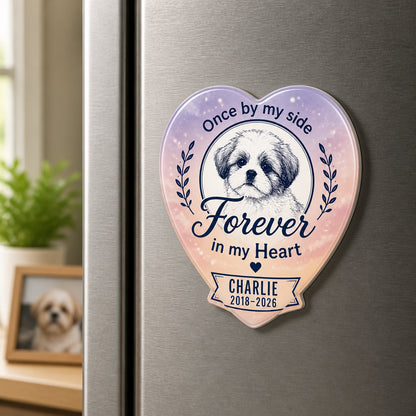 Heart Pet Memorial Fridge Magnet – Once by My Side - Personalized Custom Shape Fridge Magnet fce7bcc9-0343-4b40-89f5-7501658082dc.jpg