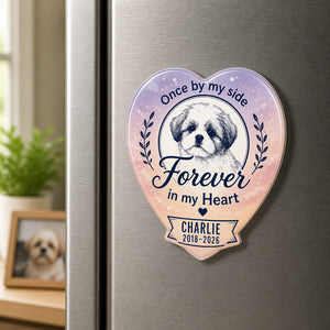 Heart Pet Memorial Fridge Magnet – Once by My Side - Personalized Custom Shape Fridge Magnet fce7bcc9-0343-4b40-89f5-7501658082dc.jpg