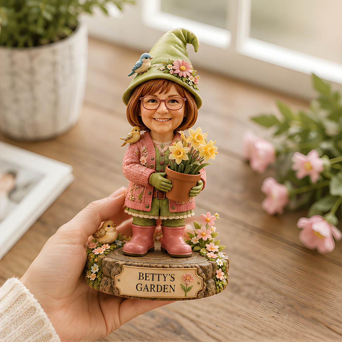 Personalized Garden Gnome Caricature Figurine From Photo, Custom Gardener Decor fcfbd0ab-0795-4024-a5c0-6e053f2db6a1-7.jpg
