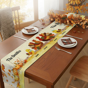 Thankful Goose Turkey Autumn Leaves Cozy Fall Decor - Personalized Table Runner fd0395a0-c09c-4776-bbbf-124e0d1bbc61-2.jpg