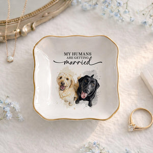 Dog Wedding Ring Dish My Humans Are Getting Married | Engagement Gift Ring Holder Ceramic Jewelry Dish Gold Rim fd0746be-971d-4ab4-a29d-792a5f6797c5-4.jpg