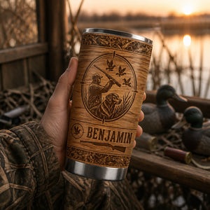 Personalized Duck Hunter Woodgrain Tumbler - Name - Personalized Tumbler fd152156-87d9-4c88-b667-0d90e99eceaf.jpg