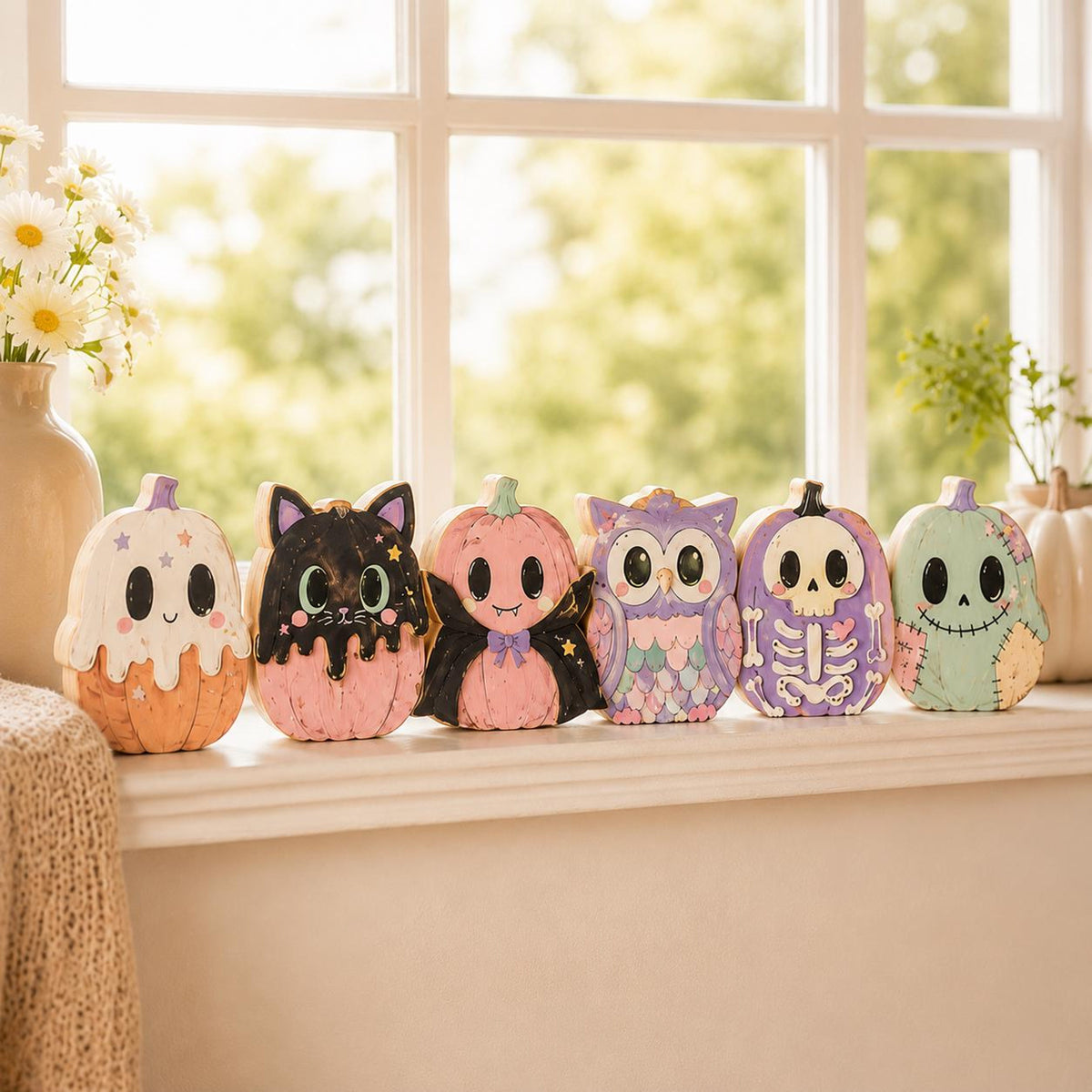 Halloween Wooden Decor Blocks, Spooky Shelf Accents, Ghost, Black Cat, Pumpkin, Skeleton, Owl fd271f5e-4c39-462e-be66-3f906f41ae07-7.jpg