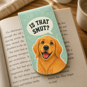 Is That Smut? Golden Retriever Magnetic Bookmark - Magnetic Leather Bookmark fd324e87-46ec-4945-bab7-d10c6bd6192c.jpg