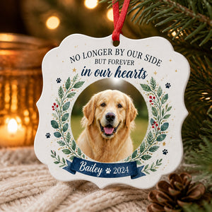 Pet Memorial Photo Ornament – Forever In Our Hearts - Personalized Aluminum Ornament fd342314-44ca-4802-b209-a90abd913379.jpg