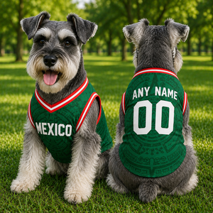 Personalized Mexico Pet Soccer Jersey,Custom Dog Cat Football Shirt,Name Number Puppy Sportswear