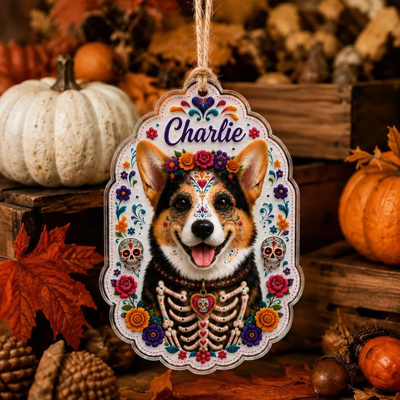Personalized Sugar Skull Dog Ornament, Custom Photo Acrylic Pet Memorial Ornament, Day of the Dead Gift fd4e2d5d-64af-481f-bb6f-3b3db9054895-bnnbn-2-.webp
