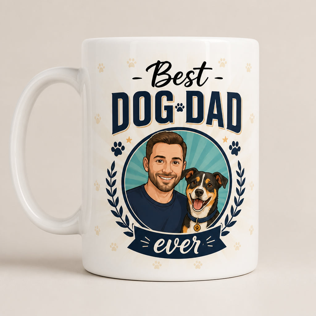 Best Dog Dad Ever – Custom Dad & Dog Portrait Mug - Personalized Mug fd5c8ec9-5410-412d-a3ba-52658f3cdddc.jpg