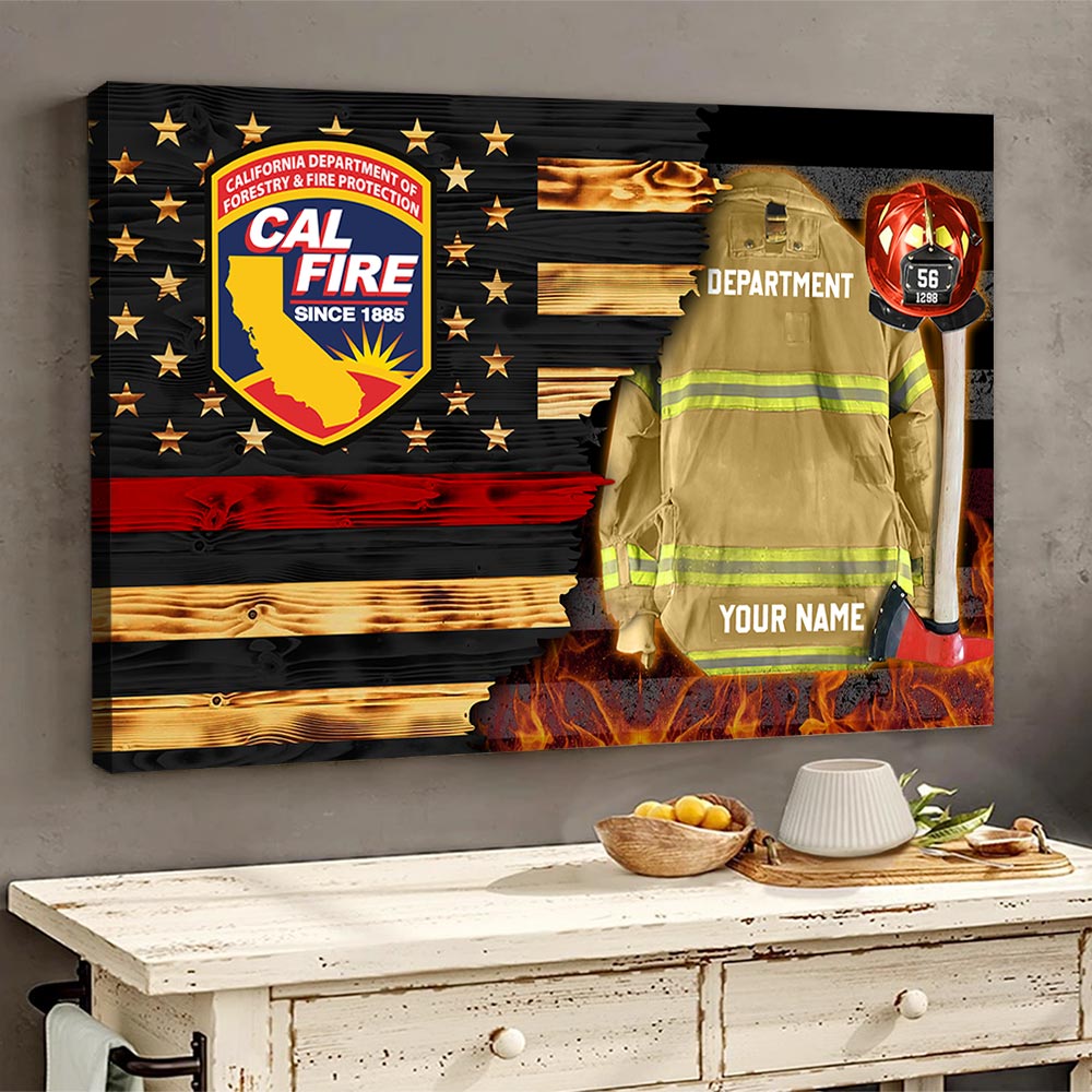 Custom Firefighter Armor Clothes And Helmet Canvas Proud Firefighter Canvas