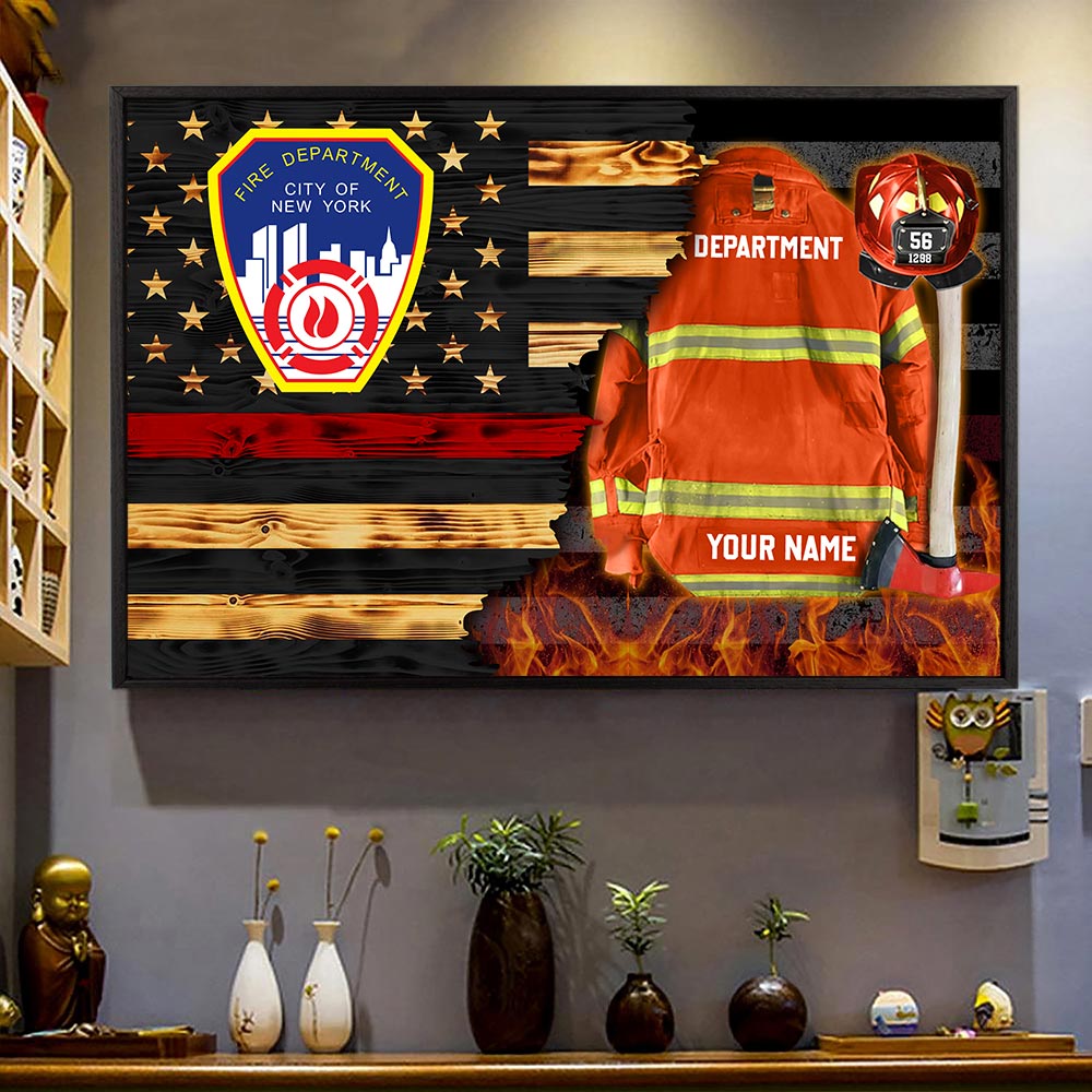Custom Firefighter Armor Clothes And Helmet Canvas Proud Firefighter Canvas