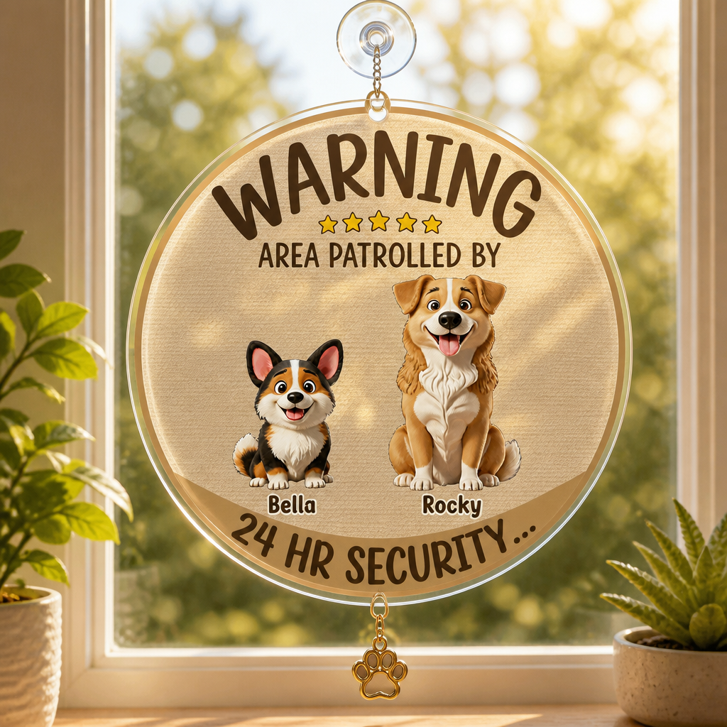 Warning: Area Patrolled By Your Dogs – 24 HR Security Personalized Cartoon Pet Garden Flag - Personalized 1 Layered Suncatcher with Charm fd7c3296-0a15-4d75-8817-1f846cbd25af.png