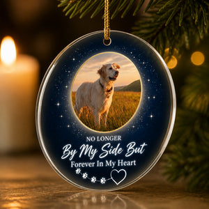 Pet Memorial Photo Transparent Acrylic Ornament - No Longer By My Side - Personalized Transparent Acrylic Ornament fd7f6b34-1d72-4be5-bea9-81534fd280b7.jpg